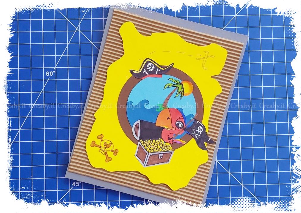 Biglietto a tema pirati: una caccia al tesoro per il mio amico speciale 8 Biglietto a tema pirati, facciata del biglietto terminata